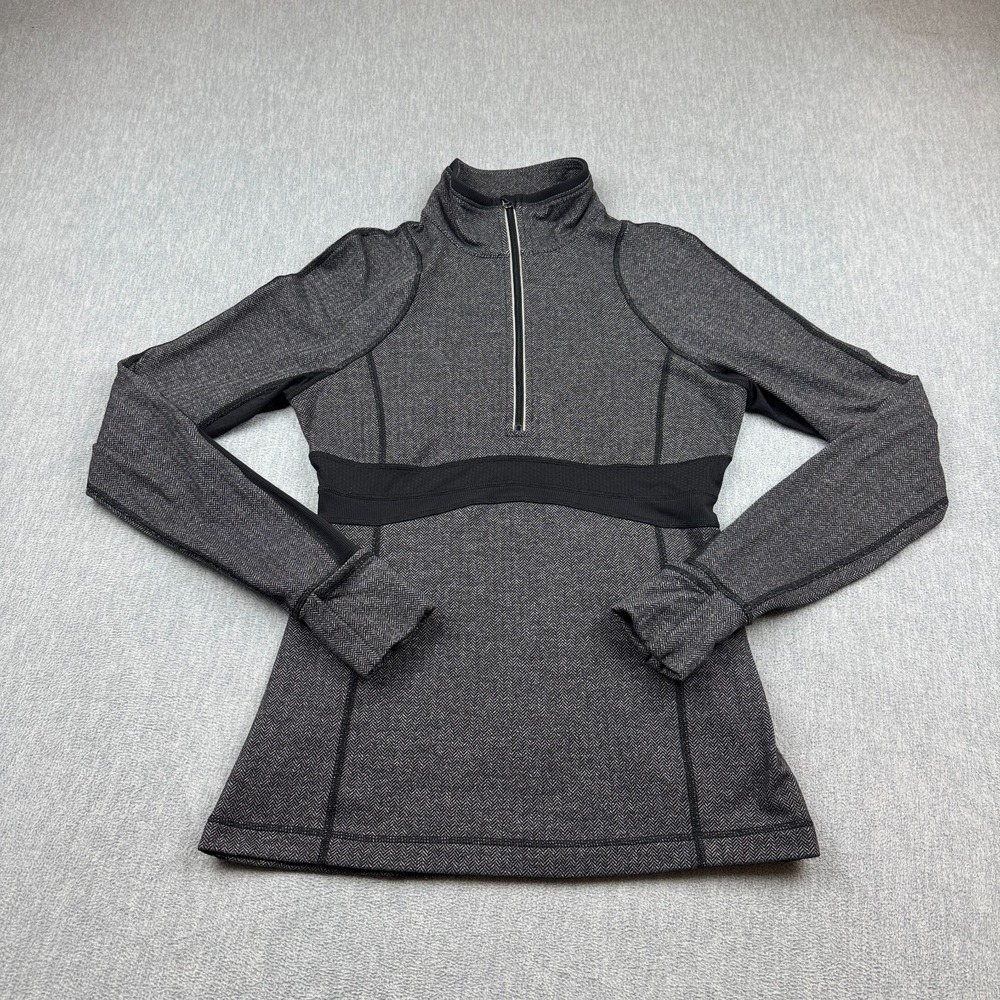 Lululemon Pullover Womens 8 Gray Run Switch Back 1/2 Zip Long Sleeve Workout Gym